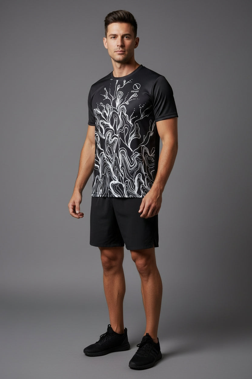 Unisex Sports T-Shirt | Black | Qonshi Pulse