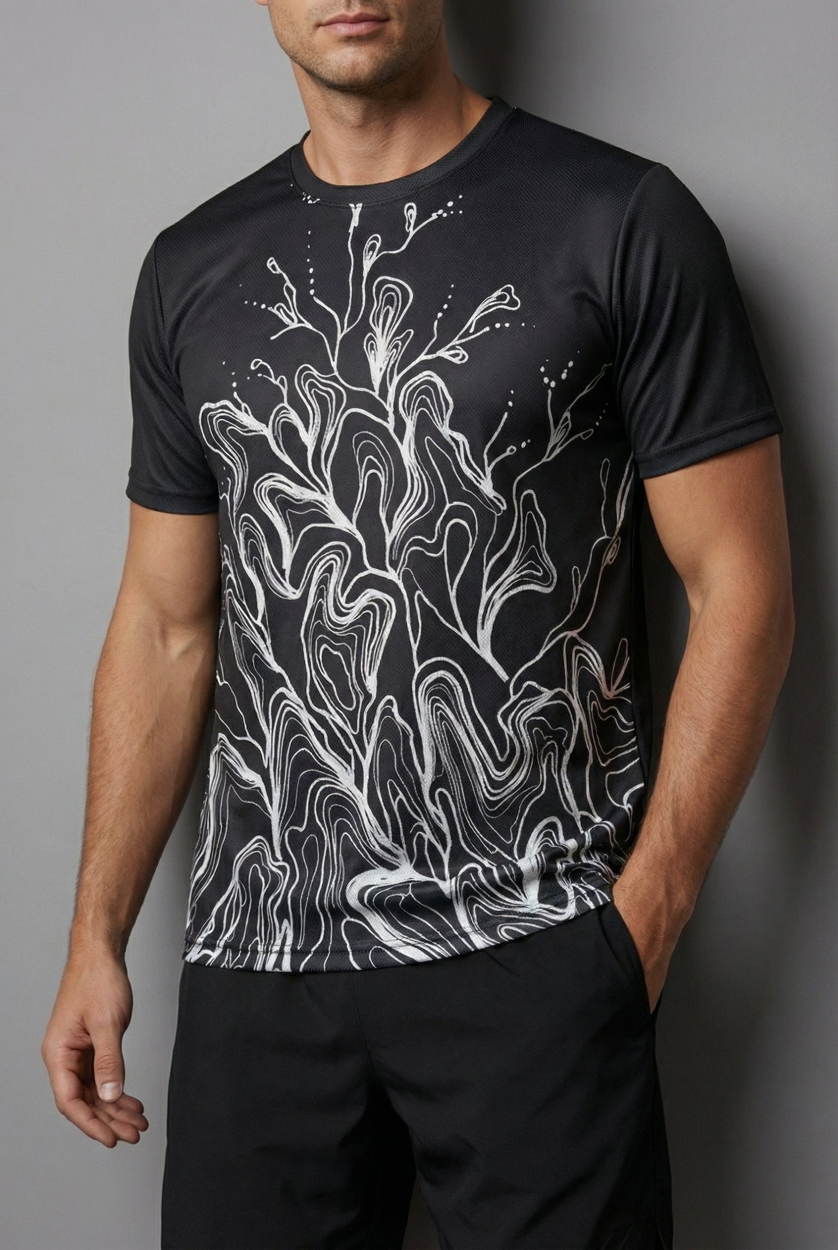 Unisex Sports T-Shirt | Black | Qonshi Pulse