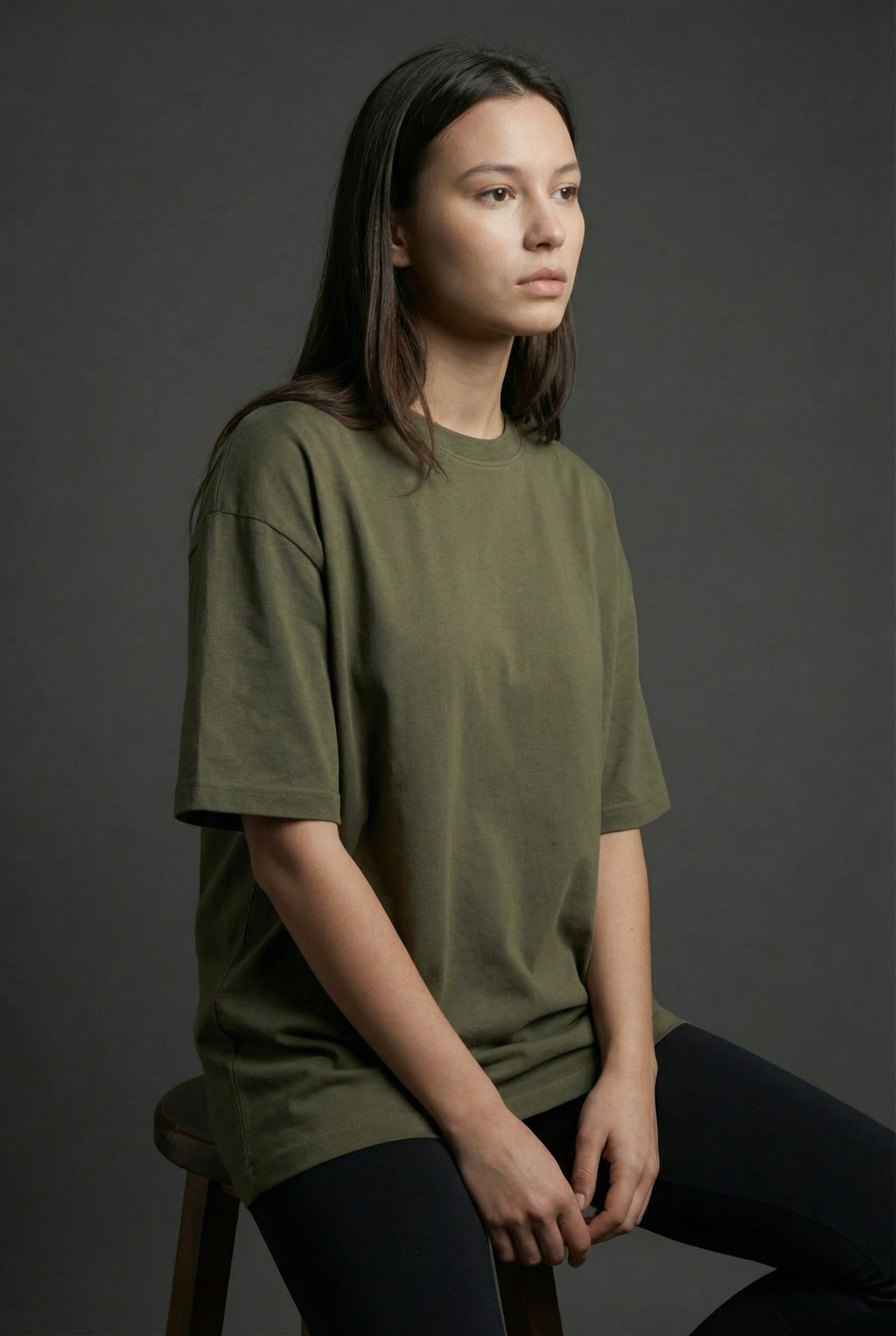 Unisex Oversized | Cotton T-Shirt | Olive Green